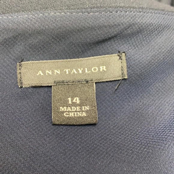 Ann Taylor Navy Fit & Flare Chiffon Dress - Picture 9 of 11